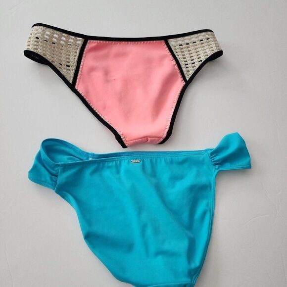 Victoria's Secret/Pink - Size M - Neon Nectar  Surf Crochet Hipster Swim Bottoms - Picture 4 of 9